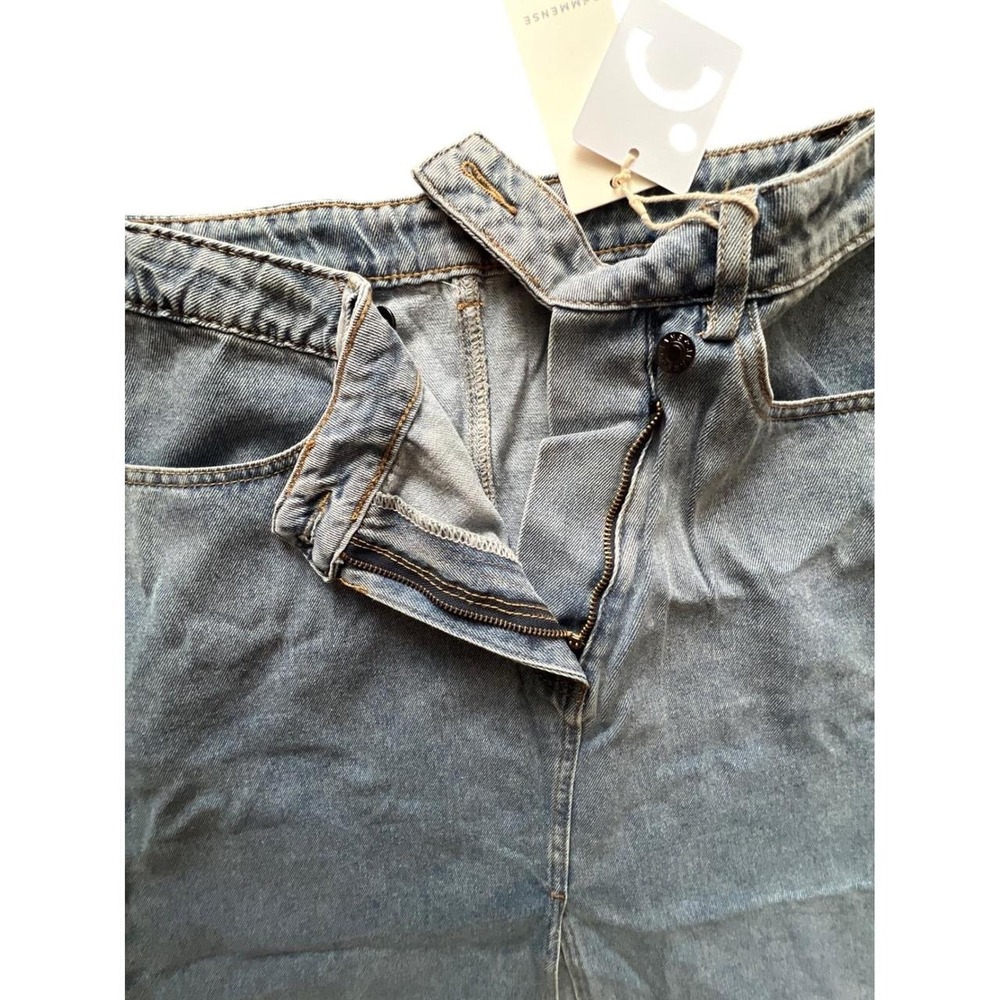 Commense Denim‎ Maxi Skirt Frayed Hem High Waist Slit Front Light Wash XS - Picture 8 of 10